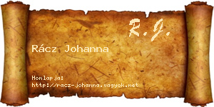 Rácz Johanna névjegykártya