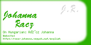 johanna racz business card